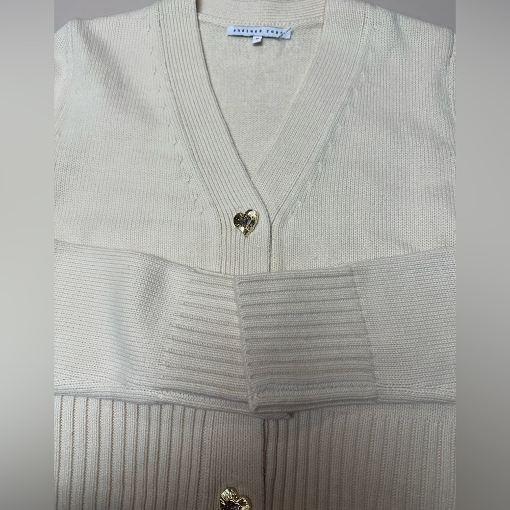 Endless Rose Cream Cardigan with Gold Buttons - Picture 11 of 14